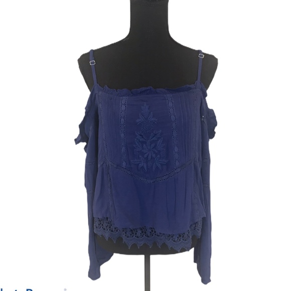 Guess Rye Peasant Top in Small - Picture 1 of 5
